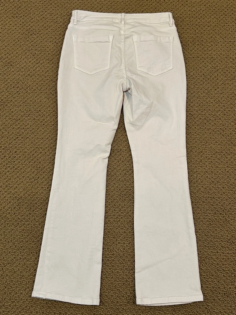 Ann Mashburn Flare Cropped 5-Pocket Jeans in Natural Stretch Denim size 27